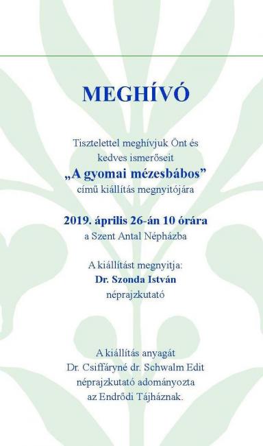 „A gyomai mézesbábos" című kiállítás megnyitója